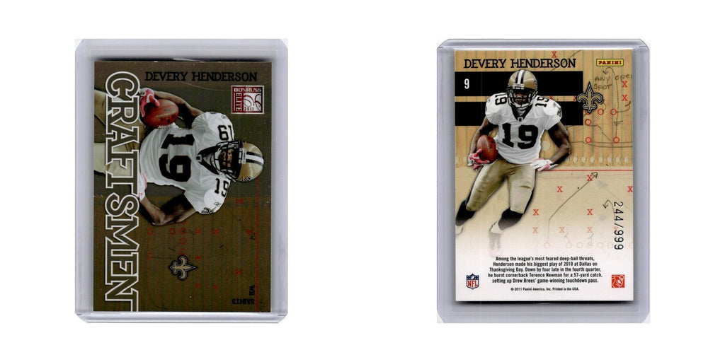 Devery Henderson #/999 2011 Donruss Elite Craftsmen Gold #9 Saints NM