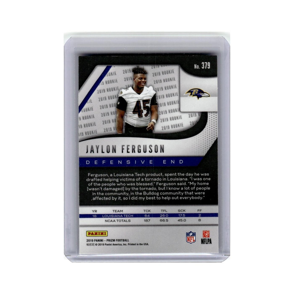 Jaylon Ferguson Rookie 2019 Panini Prizm #379 Baltimore Ravens Football Card NM
