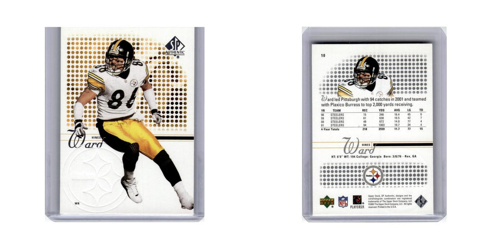 Hines Ward 2002 Upper Deck SP Authentic #10 Pittsburgh Steelers Football Card NM