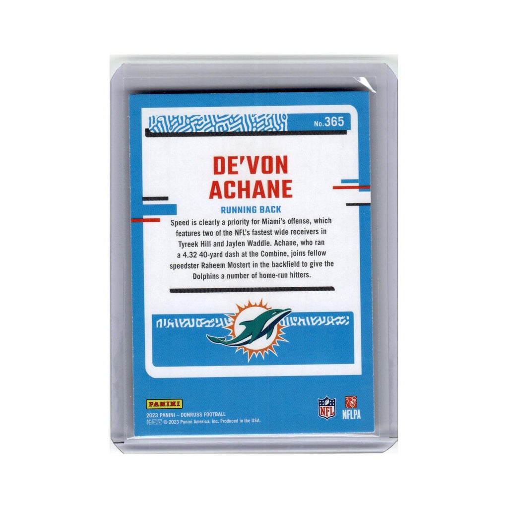 De'Von Achane 2023 Donruss Rated Rookie #365 Miami Dolphins Football Card NM