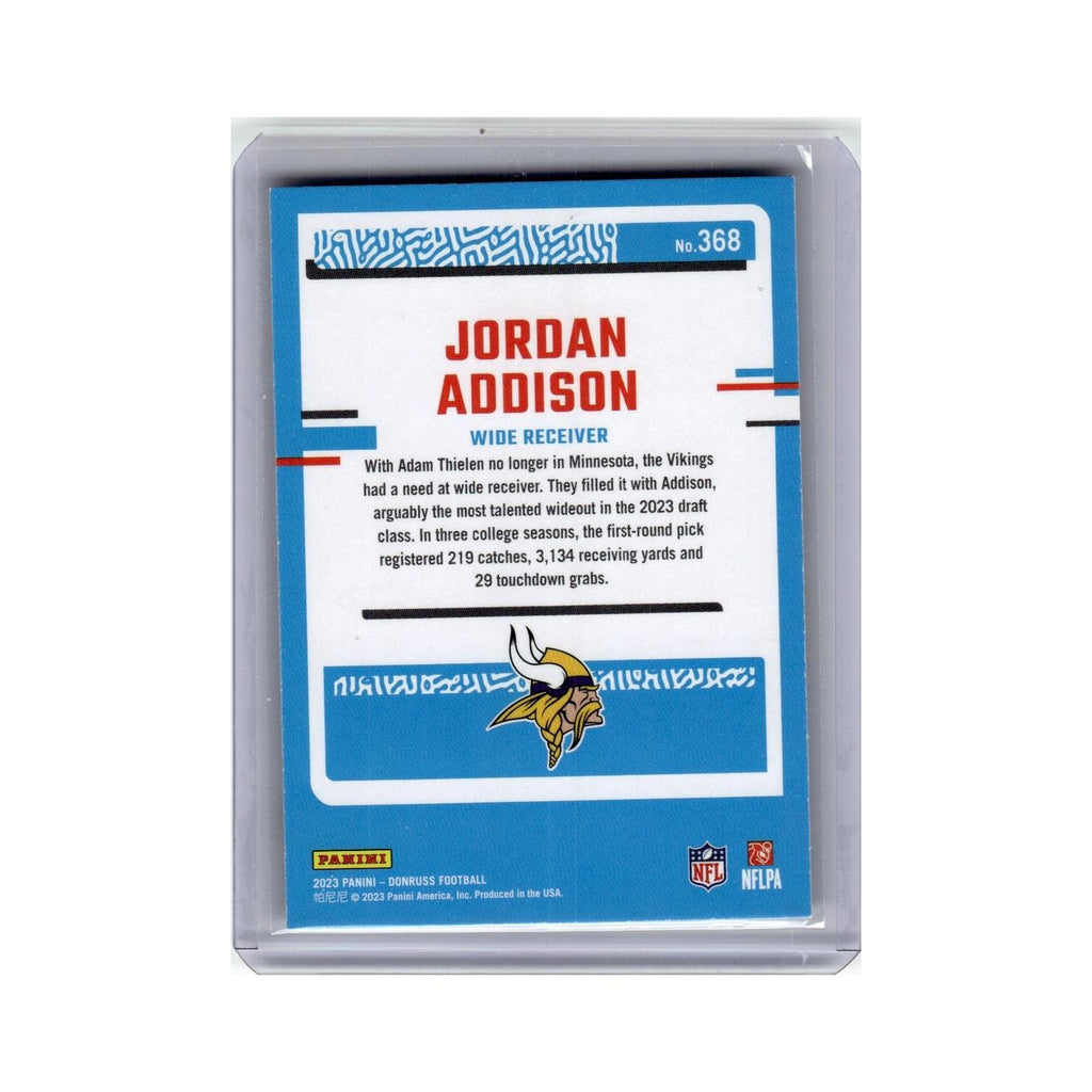 Jordan Addison 2023 Donruss Rated Rookie #368 Minnesota Vikings Football Card NM
