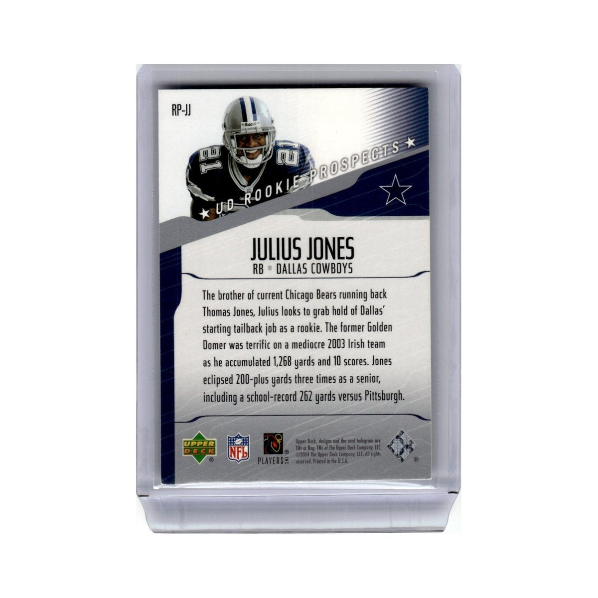 Julius Jones 2004 Upper Deck Rookie Prospects #RP-JJ Dallas Cowboys NM