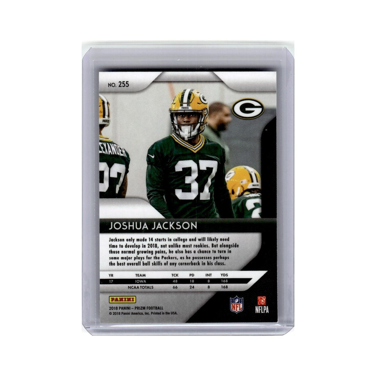 Joshua Jackson Rookie 2018 Panini Prizm #255 Green Bay Packers Football Card NM