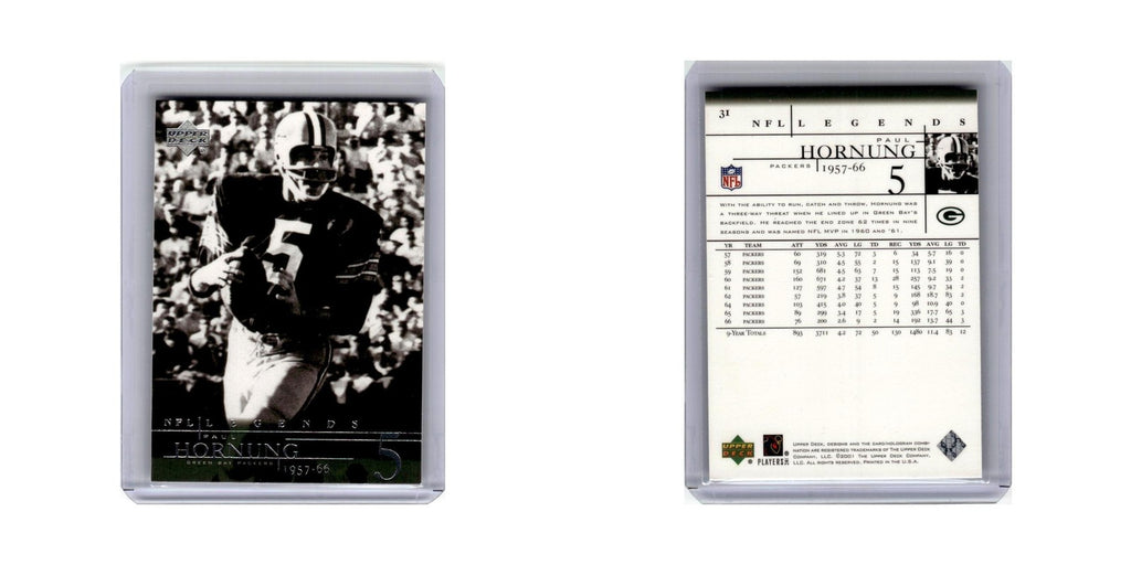 Paul Hornung 2001 Upper Deck Legends #31 Green Bay Packers Football Card NM