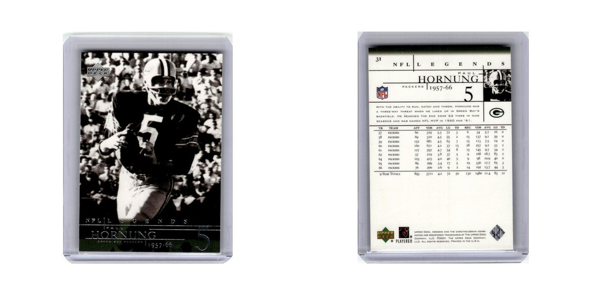 Paul Hornung 2001 Upper Deck Legends #31 Green Bay Packers Football Card NM