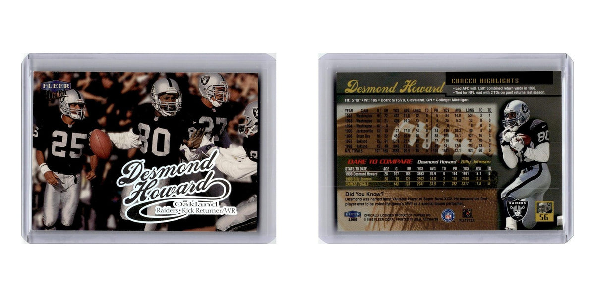 Desmond Howard 1999 Fleer Ultra #56 Oakland Raiders Football Card NM