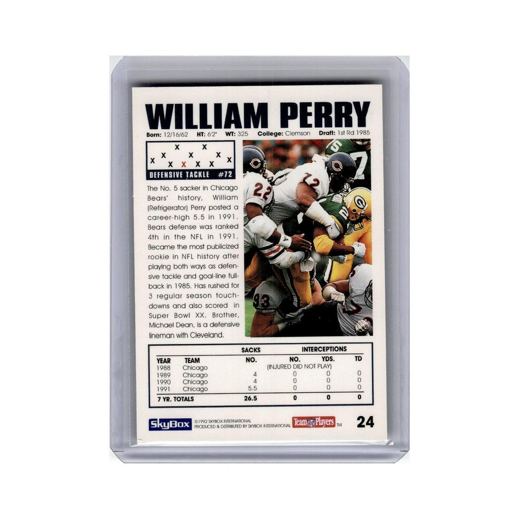 William Perry 1992 SkyBox #24 Chicago Bears Football Card NM