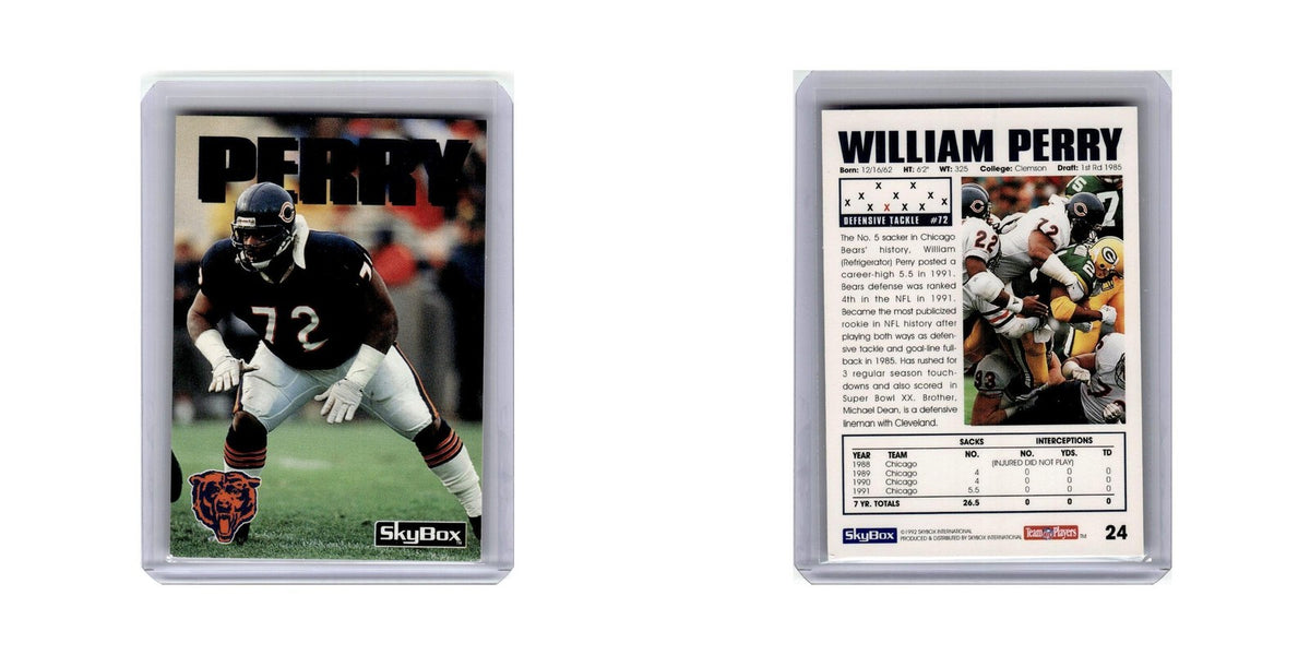 William Perry 1992 SkyBox #24 Chicago Bears Football Card NM