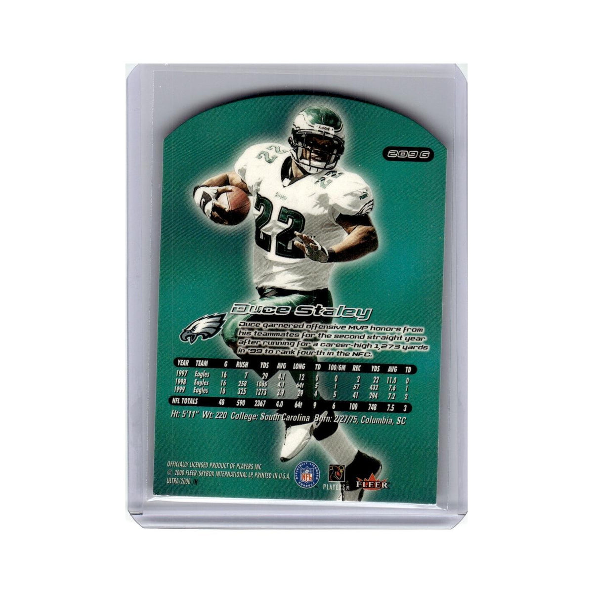 Duce Staley 2000 Fleer Ultra Gold Medallion #209G Philadelphia Eagles NM