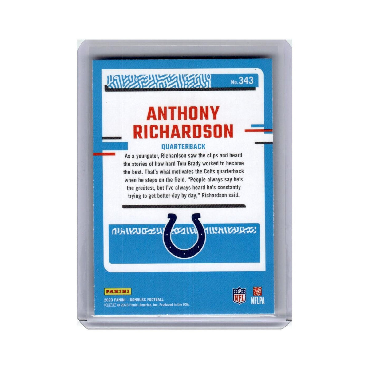 Anthony Richardson 2023 Donruss Rated Rookie #343 Indianapolis Colts NM