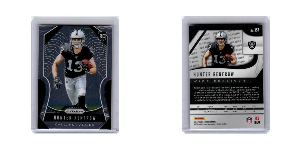 Hunter Renfrow Rookie 2019 Panini Prizm #357 Oakland Raiders Football Card NM