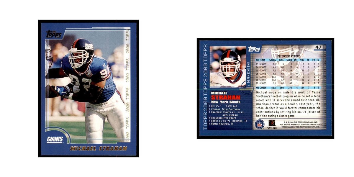 Michael Strahan 2000 Topps #47 Football Cards Football Card NM