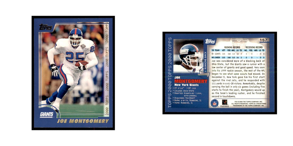 Joe Montgomery 2000 Topps #157 Football Cards Football Card NM