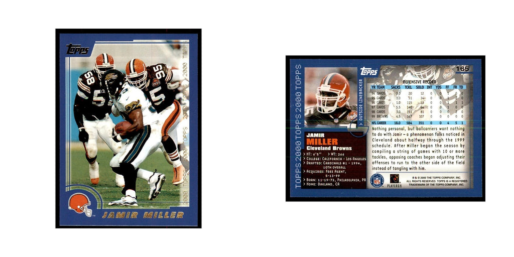 Jamir Miller 2000 Topps #165 Football Cards Football Card NM