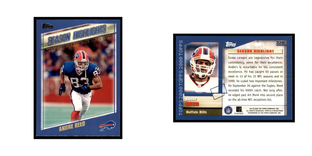 Andre Reed 2000 Topps #329 Football Cards Football Card NM