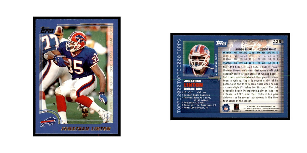 Jonathan Linton 2000 Topps #225 Football Cards Football Card NM