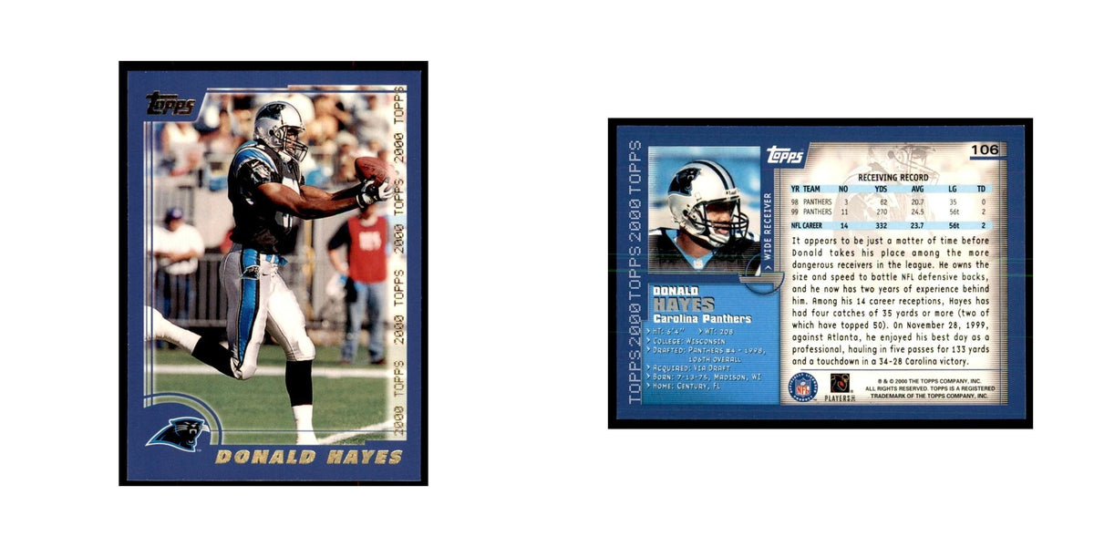 Donald Hayes 2000 Topps #106 Football Cards Football Card NM
