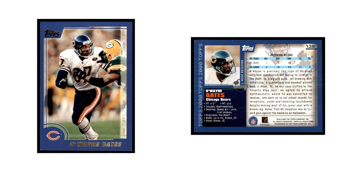 D'Wayne Bates 2000 Topps #138 Football Cards Football Card NM