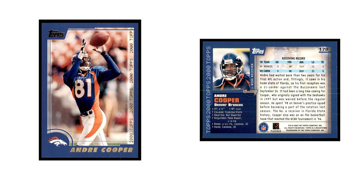 Andre Cooper 2000 Topps #178 Football Cards Football Card NM