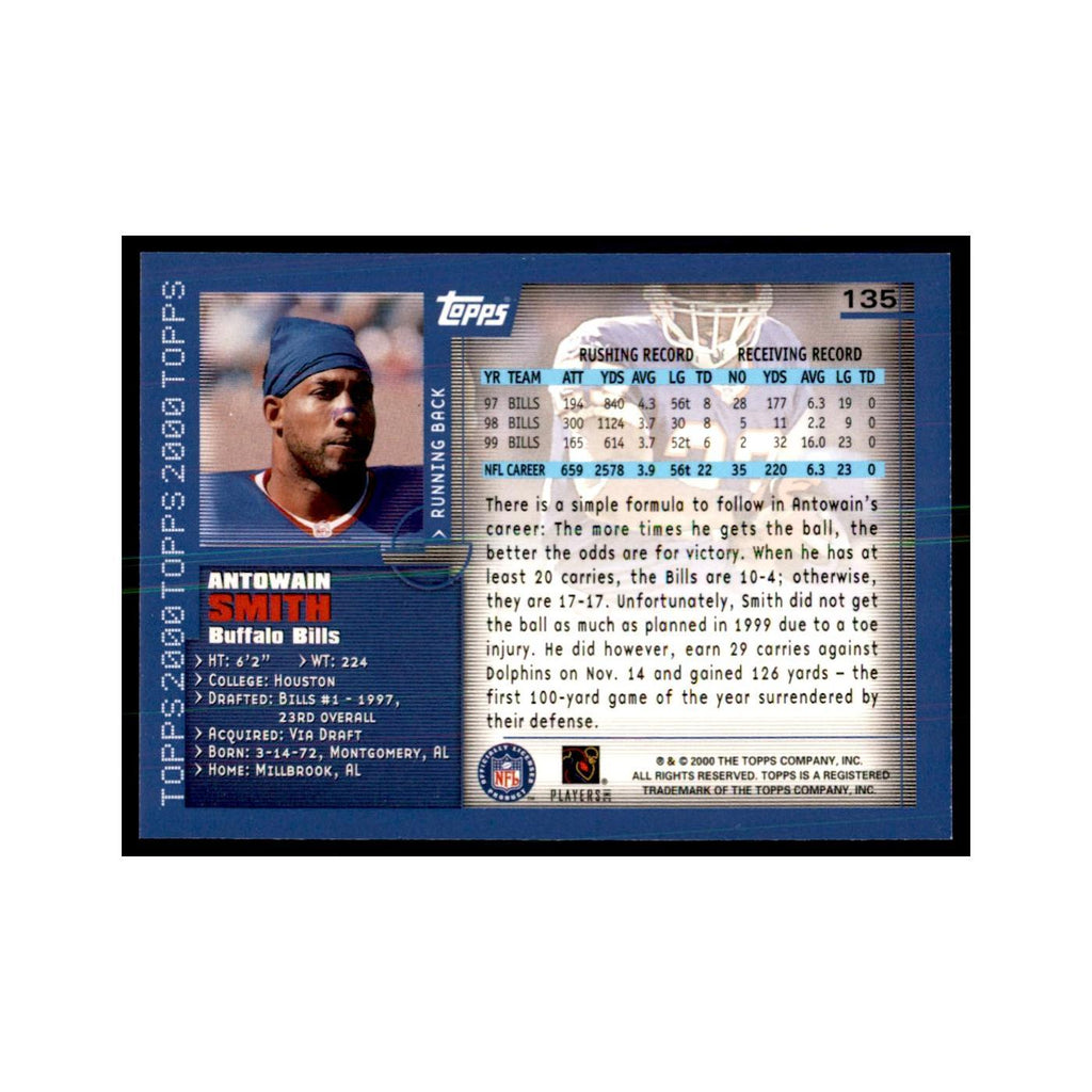Antowain Smith 2000 Topps #135 Football Cards Football Card NM