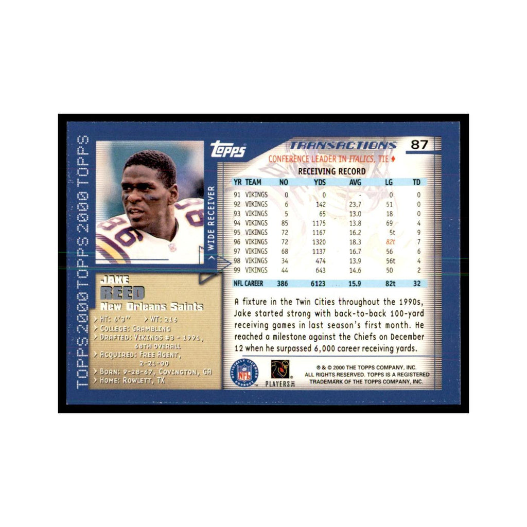 Jake Reed 2000 Topps #87 Football Cards Football Card NM