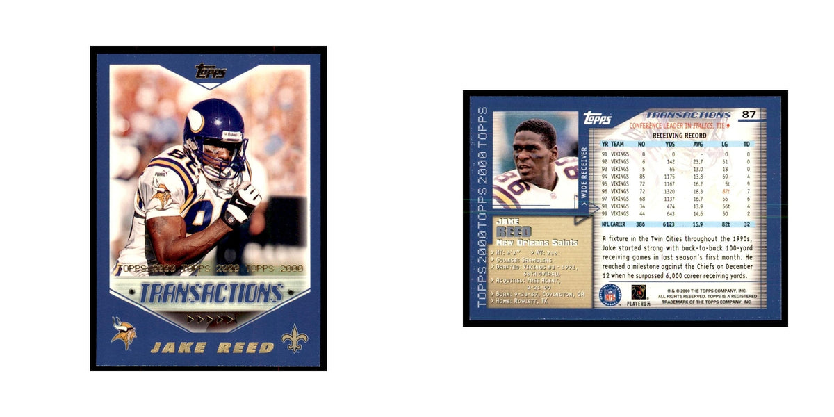 Jake Reed 2000 Topps #87 Football Cards Football Card NM