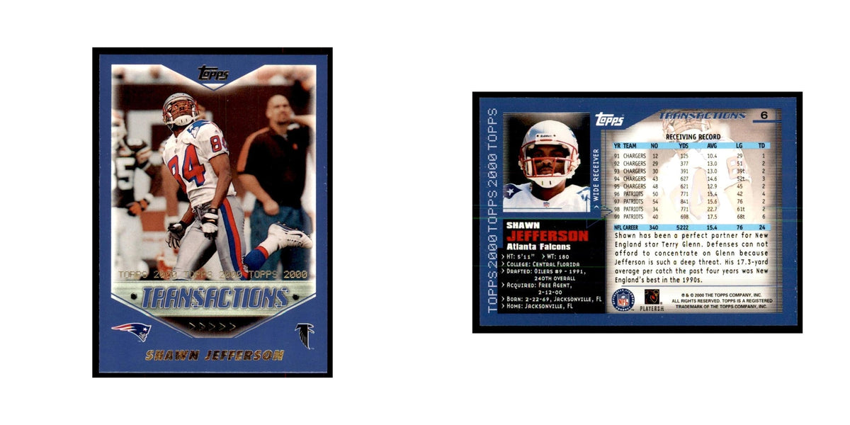 Shawn Jefferson 2000 Topps #6 Football Cards Football Card NM