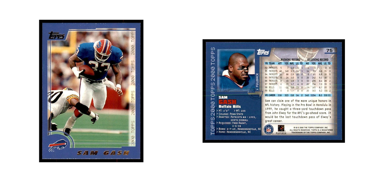 Sam Gash 2000 Topps #75 Football Cards Football Card NM