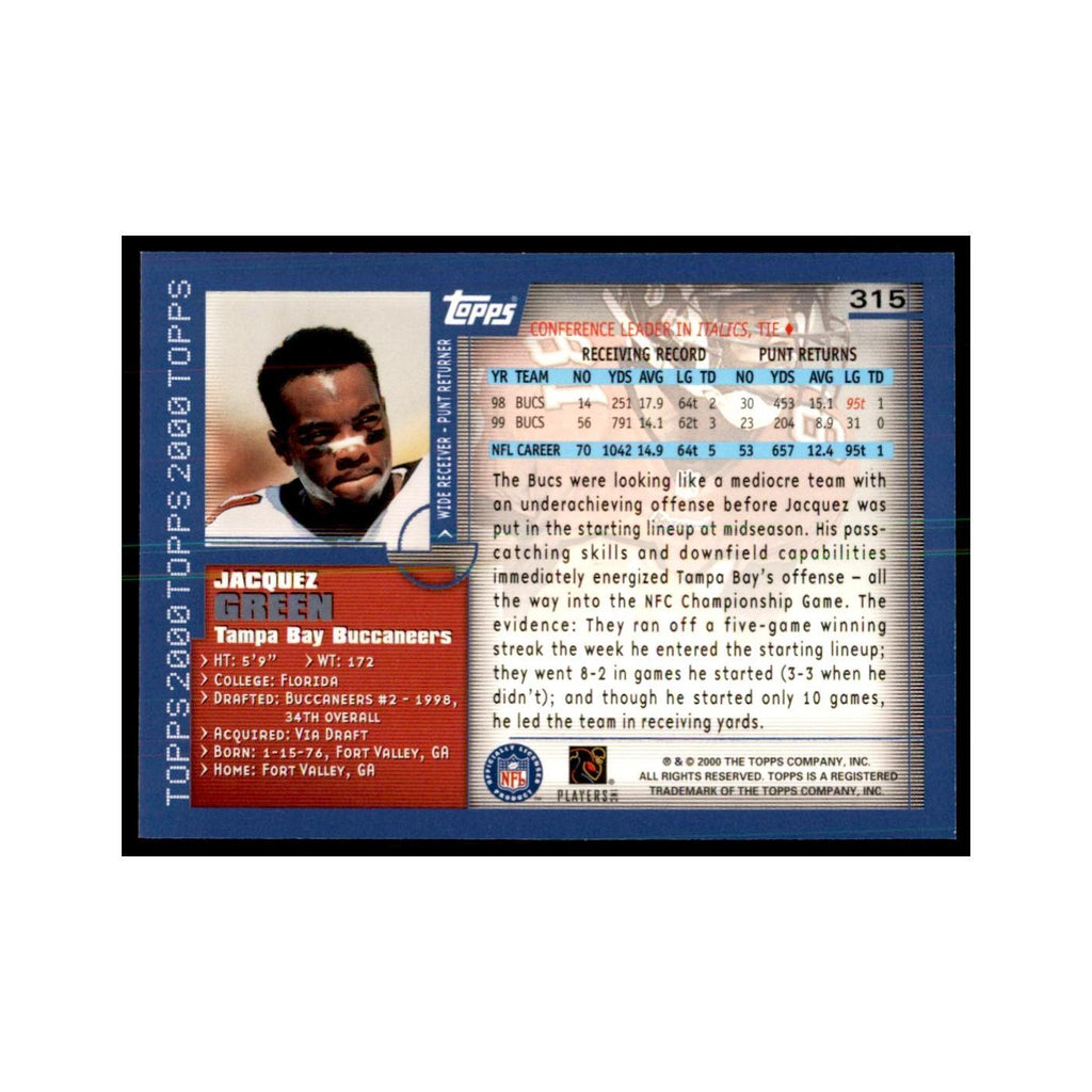 Jacquez Green 2000 Topps #315 Football Cards Football Card NM