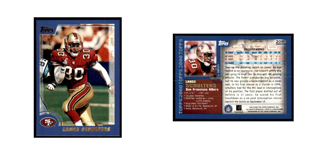 Lance Schulters 2000 Topps #206 Football Cards Football Card NM