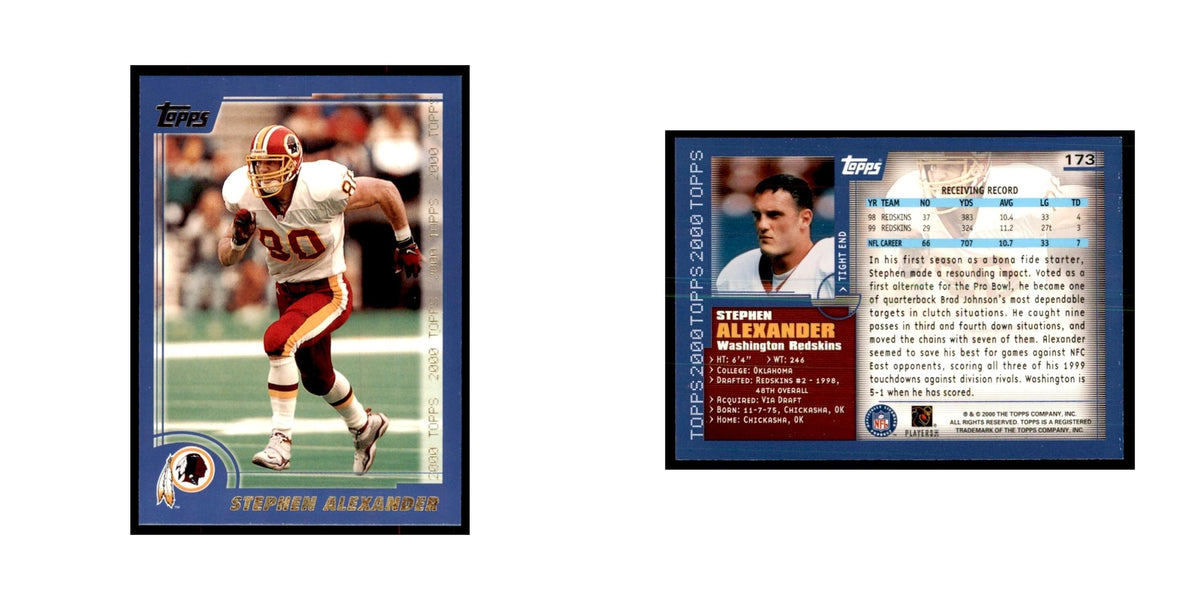 Stephen Alexander 2000 Topps #173 Football Cards Football Card NM