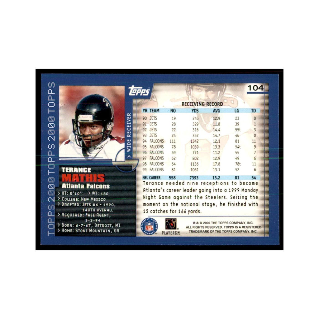 Terance Mathis 2000 Topps #104 Football Cards Football Card NM