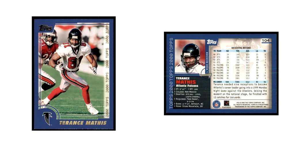 Terance Mathis 2000 Topps #104 Football Cards Football Card NM