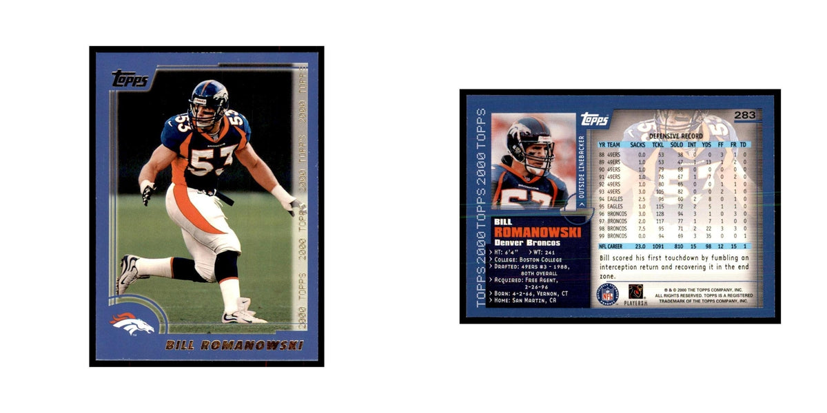 Bill Romanowski 2000 Topps #283 Football Cards Football Card NM