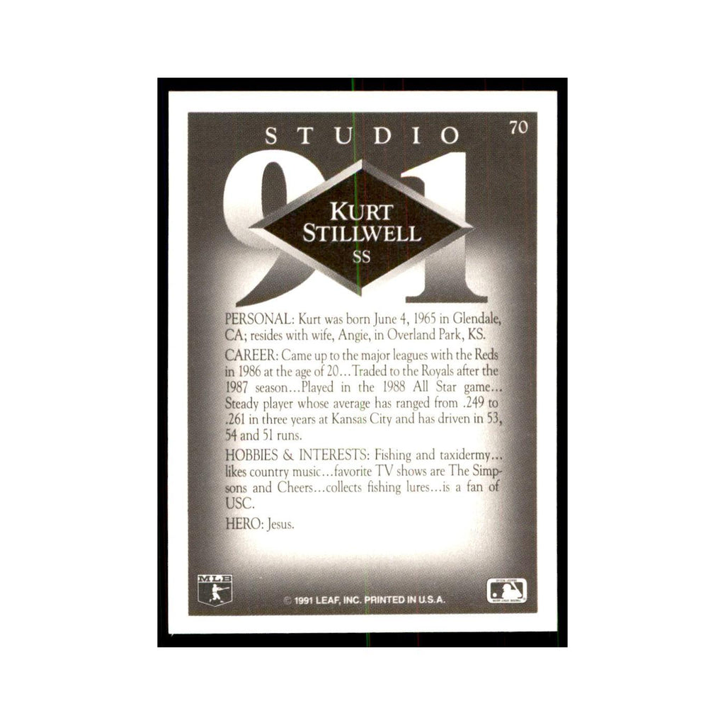 Kurt Stillwell 1991 Studio #70 Baseball Cards Baseball Card NM
