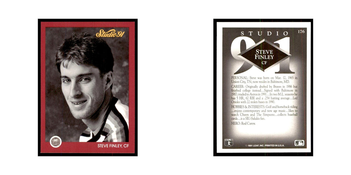 Steve Finley 1991 Studio #176 Baseball Cards Baseball Card NM