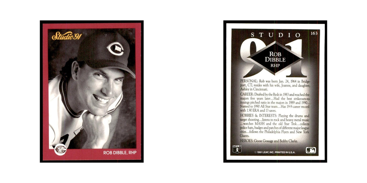 Rob Dibble 1991 Studio #163 Baseball Cards Baseball Card NM