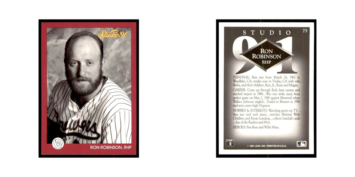 Ron Robinson 1991 Studio #75 Baseball Cards Baseball Card NM