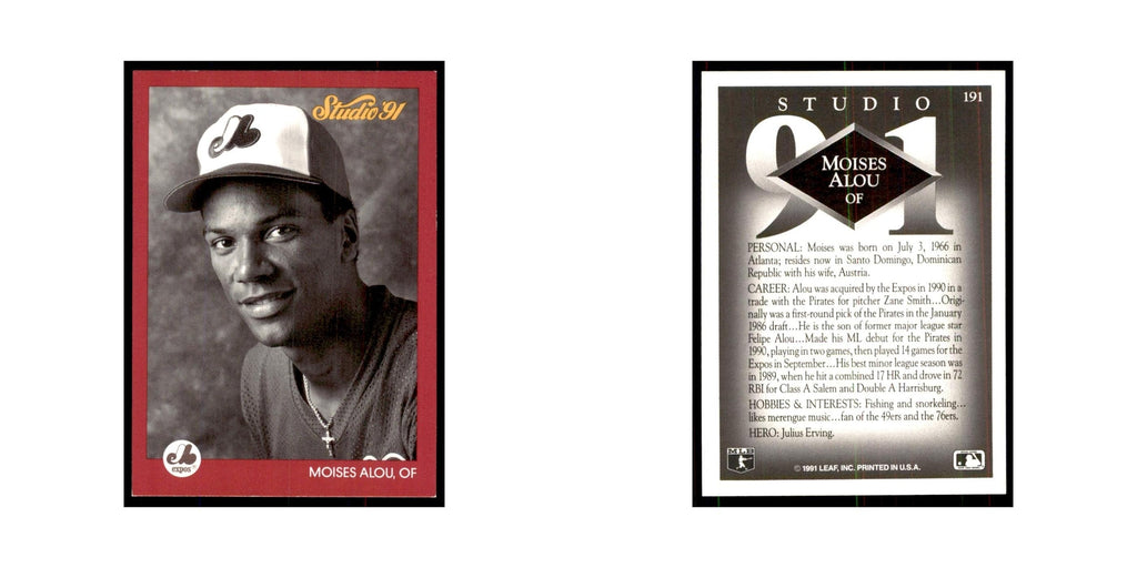 Moises Alou 1991 Studio #191 Baseball Cards Baseball Card NM