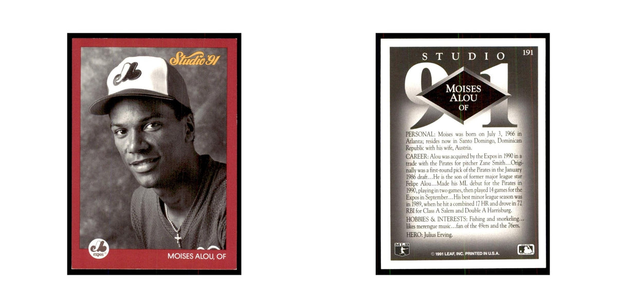 Moises Alou 1991 Studio #191 Baseball Cards Baseball Card NM