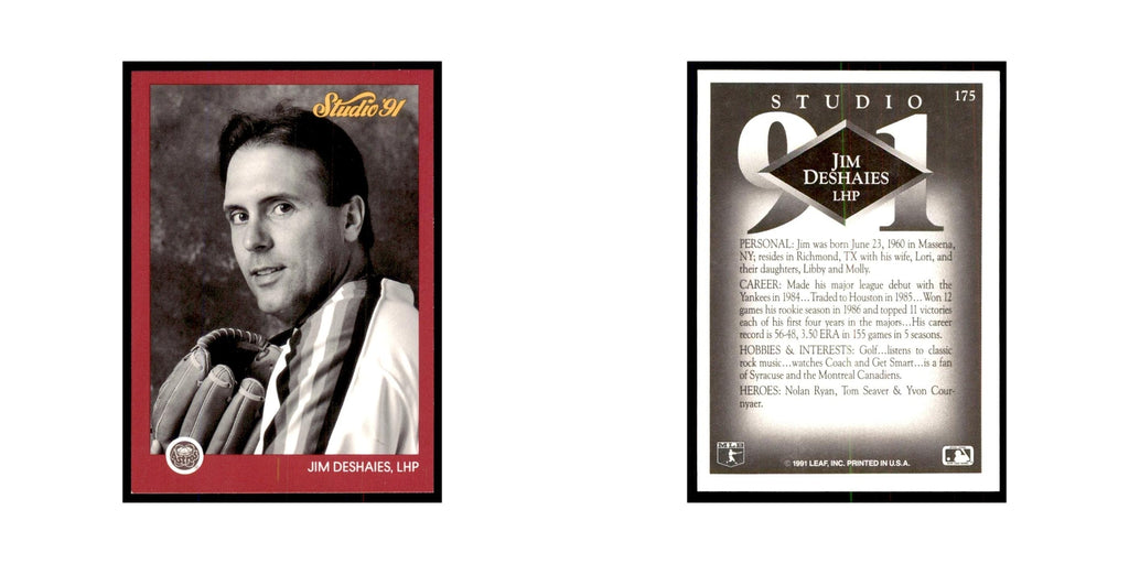 Jim Deshaies 1991 Studio #175 Baseball Cards Baseball Card NM