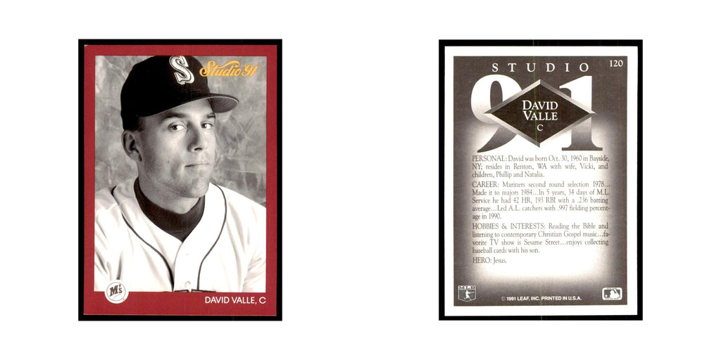 Dave Valle 1991 Studio #120 Baseball Cards Baseball Card NM