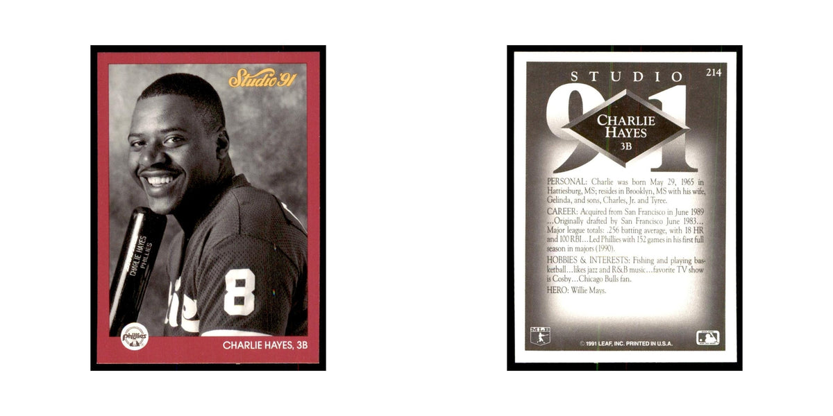 Charlie Hayes 1991 Studio #214 Baseball Cards Baseball Card NM