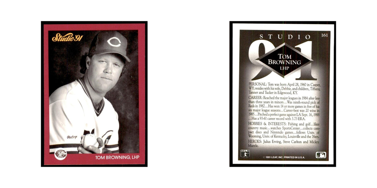Tom Browning 1991 Studio #161 Baseball Cards Baseball Card NM