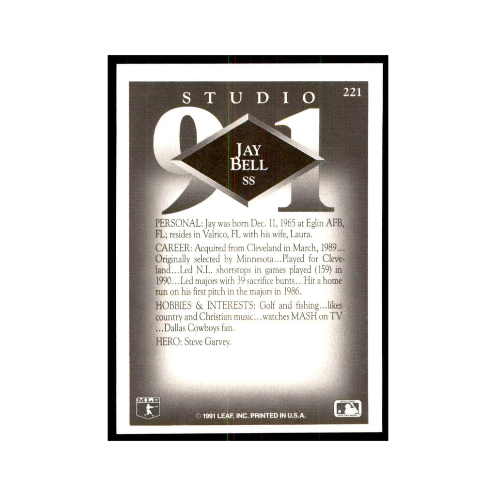 Jay Bell 1991 Studio #221 Baseball Cards Baseball Card NM
