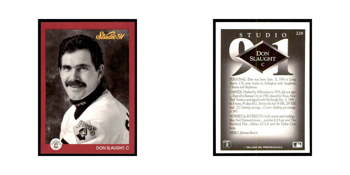Don Slaught 1991 Studio #228 Baseball Cards Baseball Card NM
