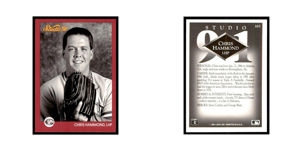 Chris Hammond 1991 Studio #165 Baseball Cards Baseball Card NM