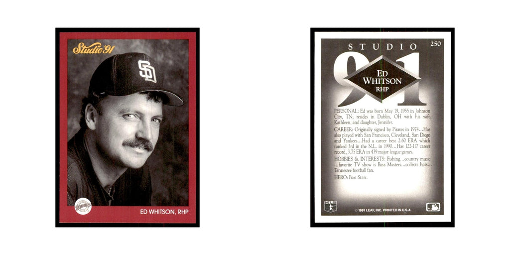 Ed Whitson 1991 Studio #250 Baseball Cards Baseball Card NM