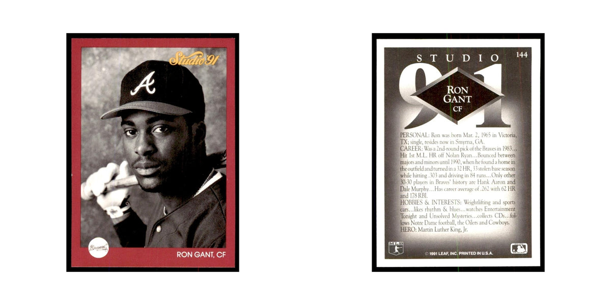 Ron Gant 1991 Studio #144 Baseball Cards Baseball Card NM