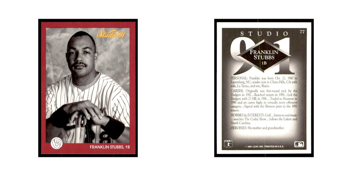 Franklin Stubbs 1991 Studio #77 Baseball Cards Baseball Card NM
